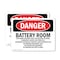 Signmission Battery Room Authorized Personnel Only Danger Sign, Vinyl Decal, 10in W x 7in L, 2PK OS-2PACK-DS-D-710-L-1843 - alternate 1